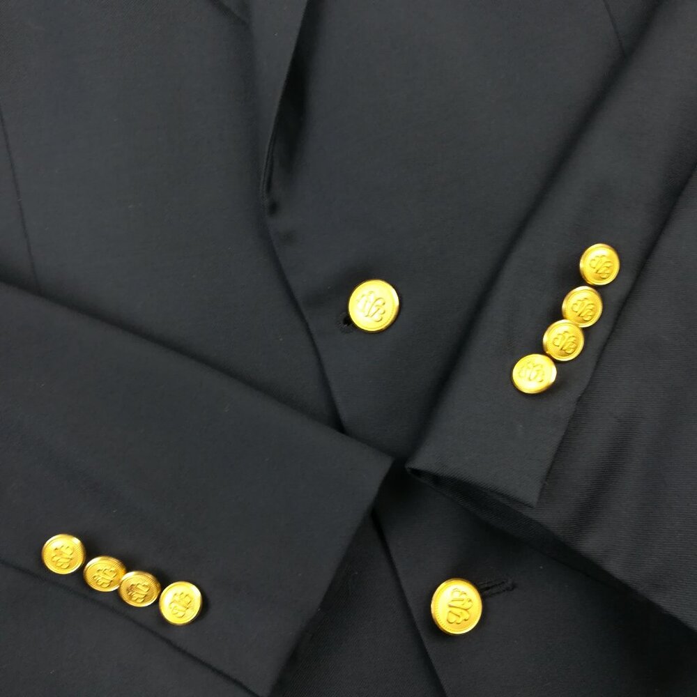 Brooks Brothers Loro Piana Blazer Country Club Wool Gold Button Blue 44R US Made - Picture 3 of 15